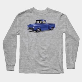 1955 Chevrolet Pickup Classic Truck Bright Blue Long Sleeve T-Shirt